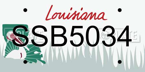 SSB5034 Louisiana License Plate
