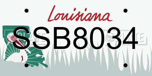 SSB8034 Louisiana License Plate