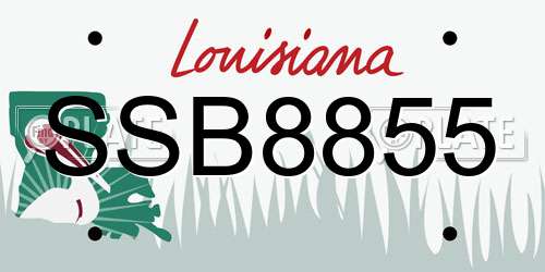 SSB8855 Louisiana License Plate