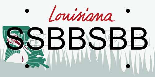 SSBBSBB Louisiana License Plate