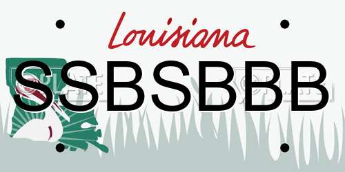 SSBSBBB Louisiana License Plate