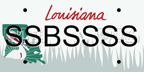 SSBSSSS Louisiana License Plate