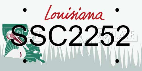 SSC2252 Louisiana License Plate
