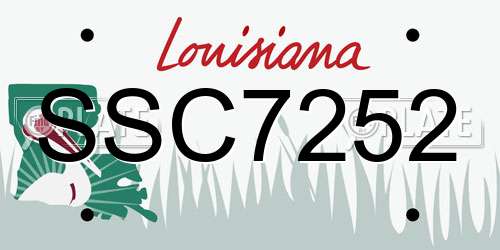 SSC7252 Louisiana License Plate