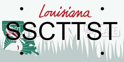 SSCTTST Louisiana License Plate