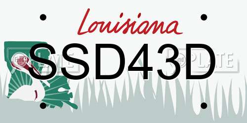 SSD43D Louisiana License Plate