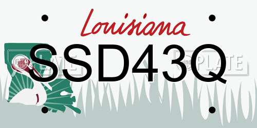 SSD43Q Louisiana License Plate