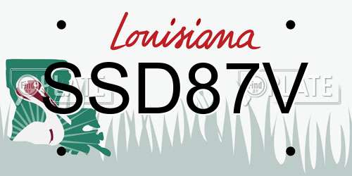 SSD87V Louisiana License Plate