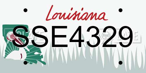 SSE4329 Louisiana License Plate