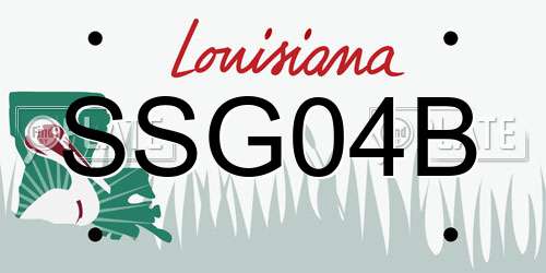 SSG04B Louisiana License Plate