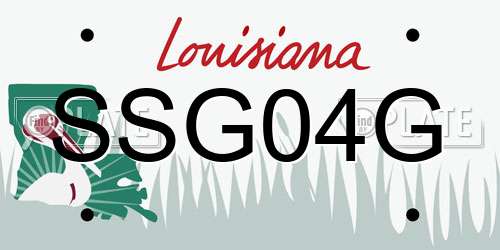 SSG04G Louisiana License Plate