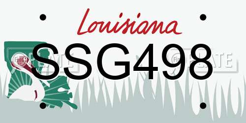 SSG498 Louisiana License Plate