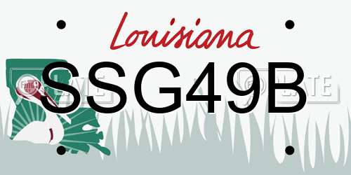 SSG49B Louisiana License Plate