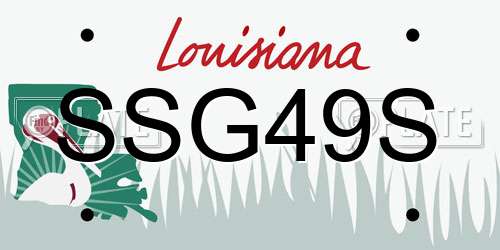 SSG49S Louisiana License Plate
