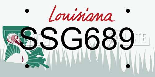 SSG689 Louisiana License Plate