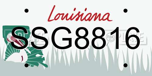 SSG8816 Louisiana License Plate