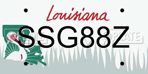 SSG88Z Louisiana License Plate