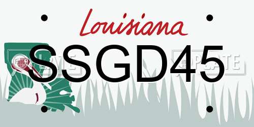 SSGD45 Louisiana License Plate