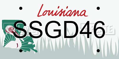 SSGD46 Louisiana License Plate