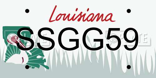 SSGG59 Louisiana License Plate