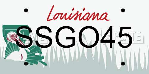 SSGO45 Louisiana License Plate