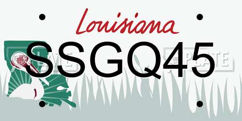 SSGQ45 Louisiana License Plate