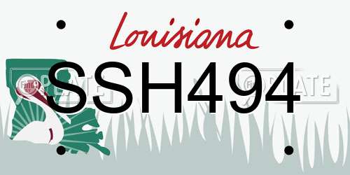 SSH494 Louisiana License Plate