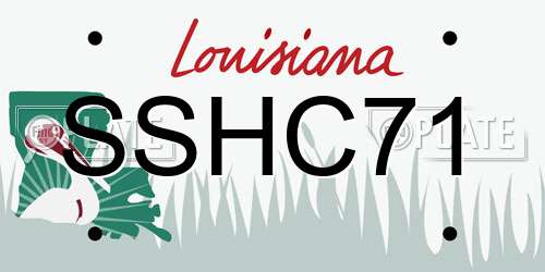 SSHC71 Louisiana License Plate