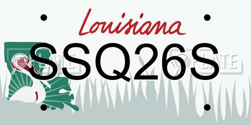 SSQ26S Louisiana License Plate