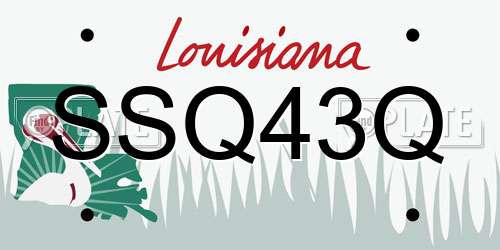 SSQ43Q Louisiana License Plate