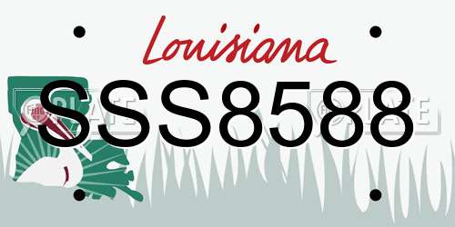 SSS8588 Louisiana License Plate