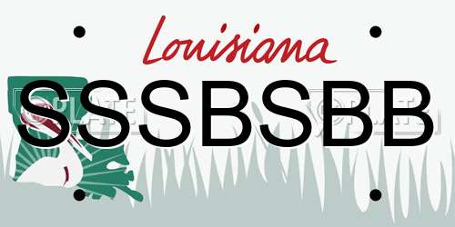 SSSBSBB Louisiana License Plate