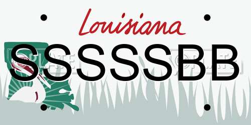 SSSSSBB Louisiana License Plate