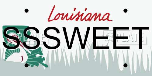 SSSWEET Louisiana License Plate