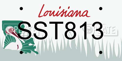 SST813 Louisiana License Plate