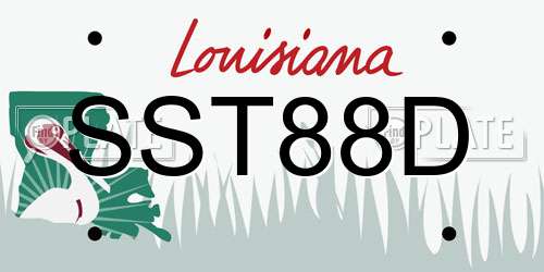 SST88D Louisiana License Plate