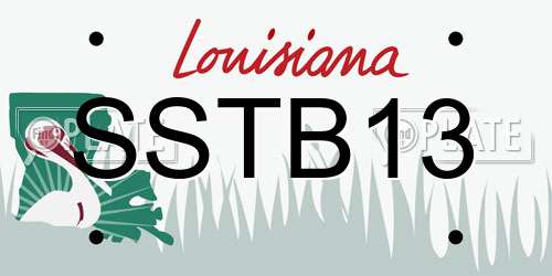 SSTB13 Louisiana License Plate