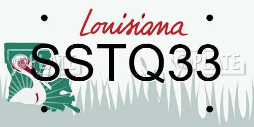 SSTQ33 Louisiana License Plate