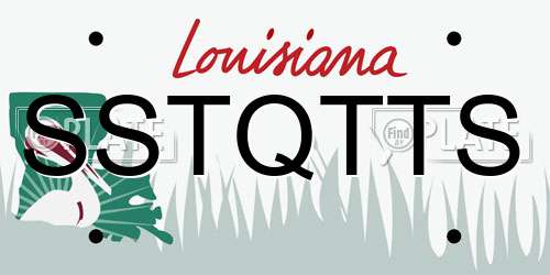 SSTQTTS Louisiana License Plate