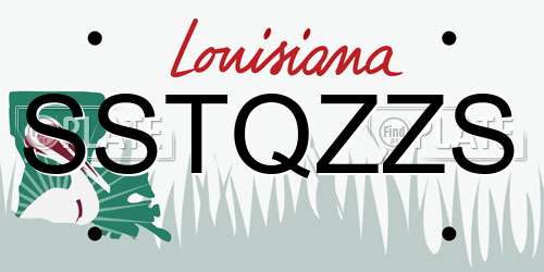 SSTQZZS Louisiana License Plate