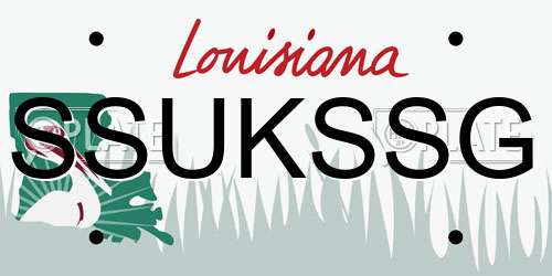 SSUKSSG Louisiana License Plate