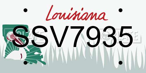 SSV7935 Louisiana License Plate