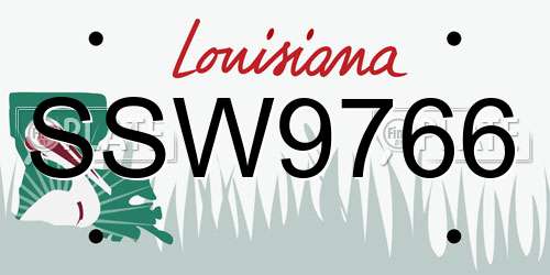 SSW9766 Louisiana License Plate