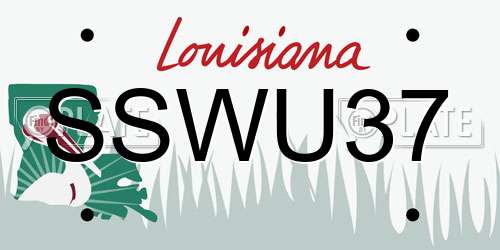 SSWU37 Louisiana License Plate