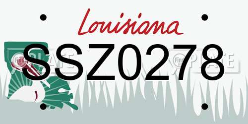 SSZ0278 Louisiana License Plate