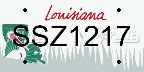 SSZ1217 Louisiana License Plate