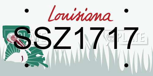 SSZ1717 Louisiana License Plate