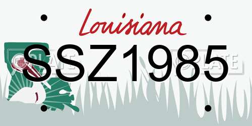 SSZ1985 Louisiana License Plate