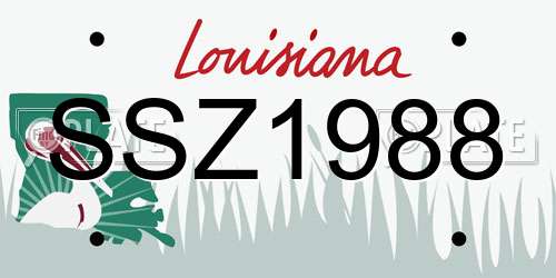 SSZ1988 Louisiana License Plate