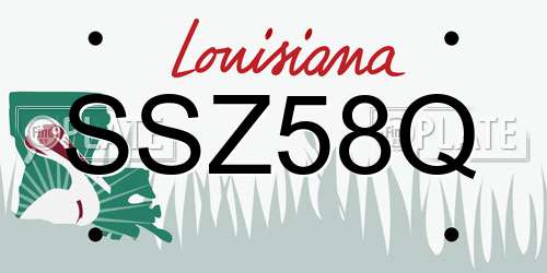 SSZ58Q Louisiana License Plate
